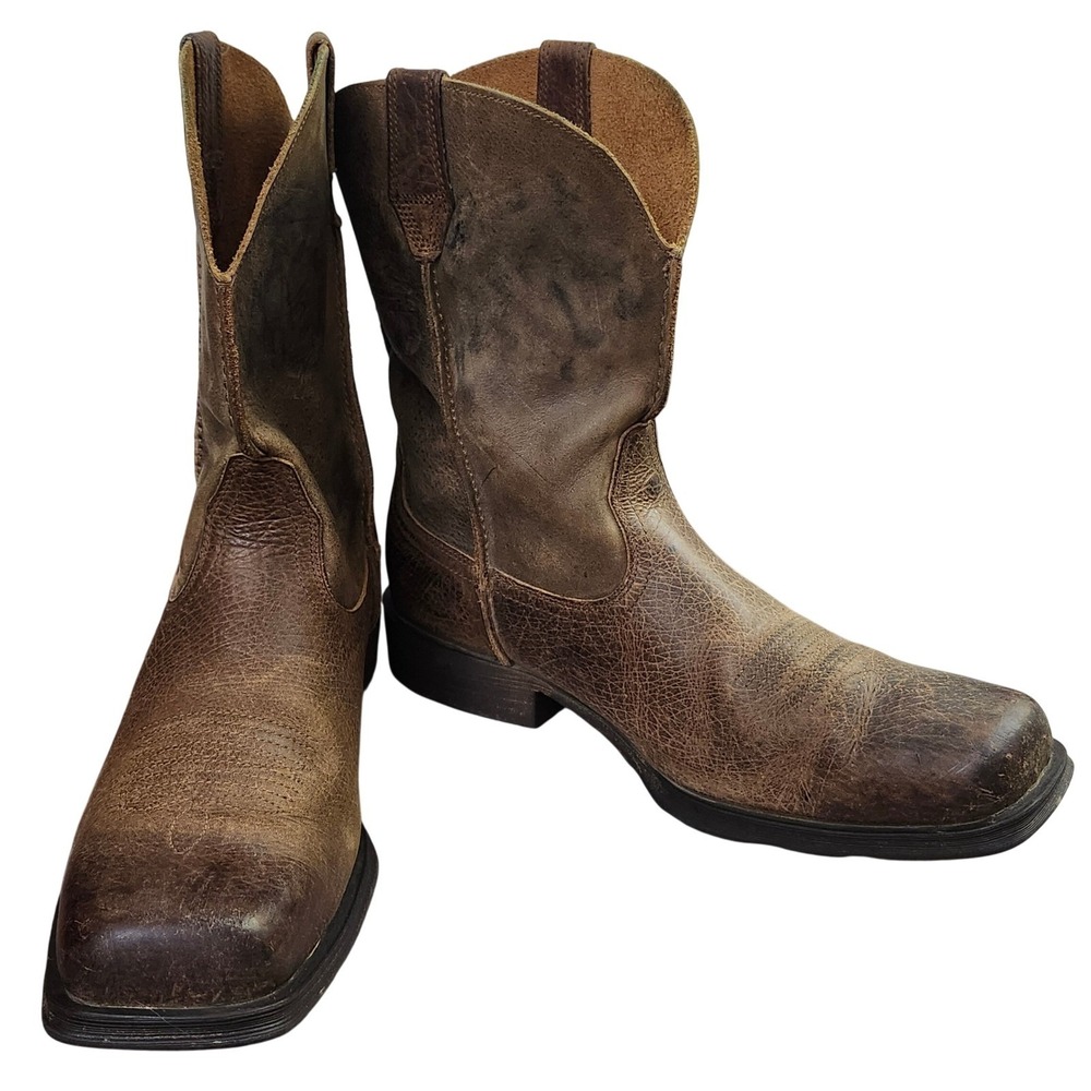 Ariat Rambler‎ Mens Brown Distressed Leather Square Toe Western Boots 13 D